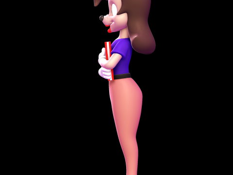 女学生 - 一部傻乎乎的电影 3D 打印模型