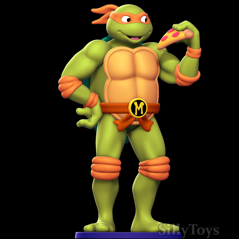 Michel-Ange - Tortues Ninja Modèles 3D en vedette .c4d .max .obj .3ds .fbx .stl .blend 