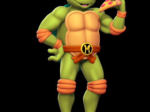 माइकल एंजेलो - निंजा कछुए 3D प्रिंट मॉडल