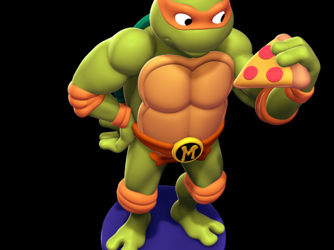 Michel-Ange - Tortues Ninja Modèles 3D en vedette