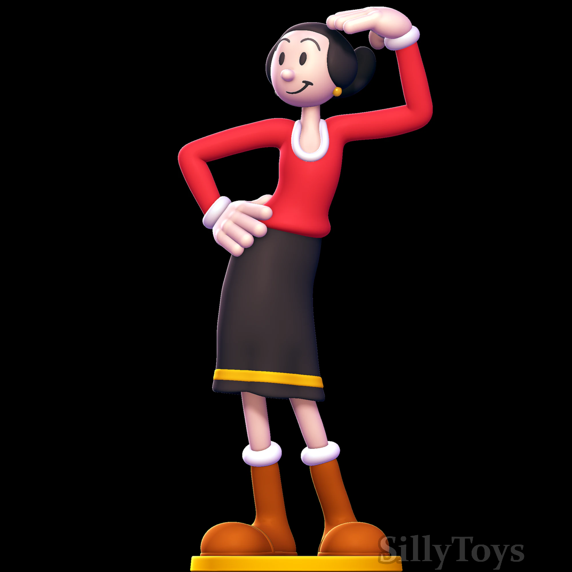 Olive Oyl - Popeye 3D Print Model .c4d .max .obj .3ds .fbx .stl .blend 
