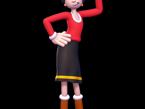 橄榄油 - 大力水手 3D 打印模型