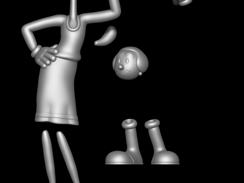 橄榄油 - 大力水手 3D 打印模型