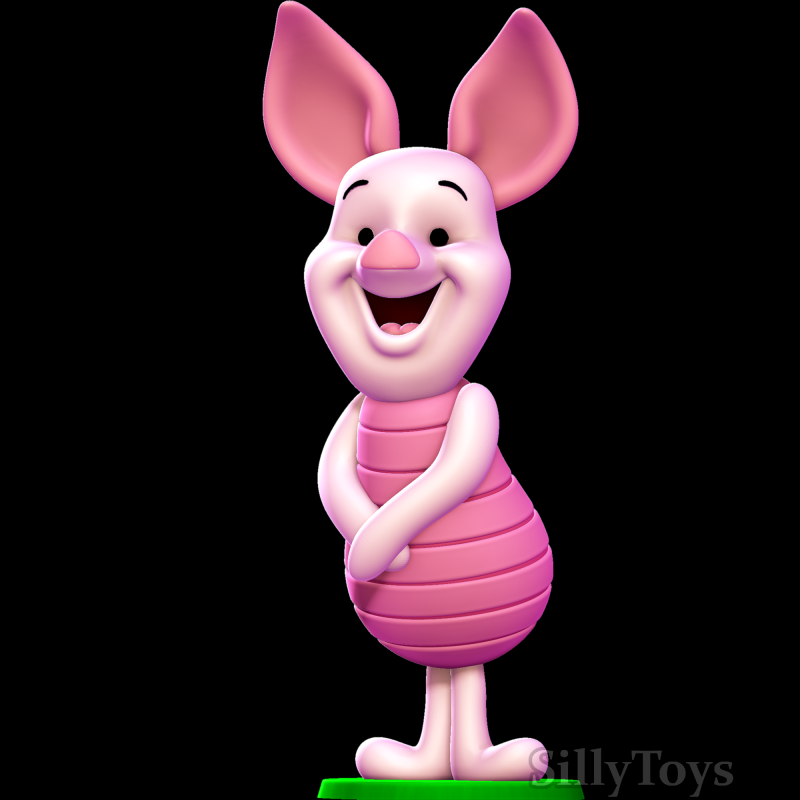 小猪 - 小熊维尼 3D 打印模型 3D 打印模型 .c4d .max .obj .3ds .fbx .stl .blend
