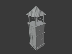 вежа низькому полі 3D Модель