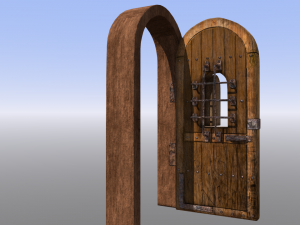 dungeon door castle or protected entryway Model 3D