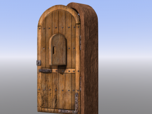 dungeon door castle or protected entryway Model 3D