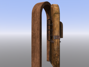 dungeon door castle or protected entryway Model 3D