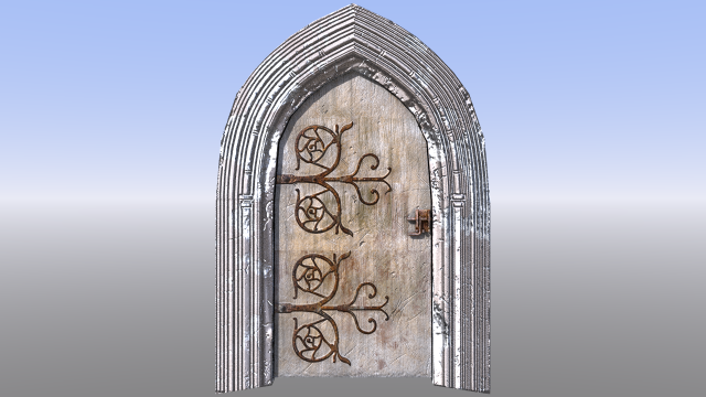 medieval door with stone frame 3D Model .c4d .max .obj .3ds .fbx .stl .blend 