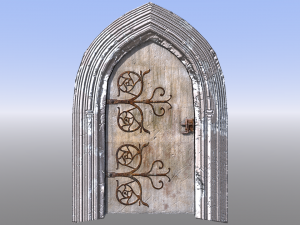 medieval door with stone frame 3D-Modell