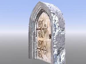medieval door with stone frame 3D Model