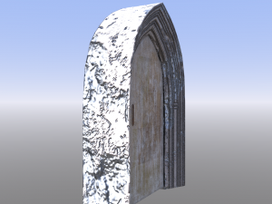 medieval door with stone frame 3D Model