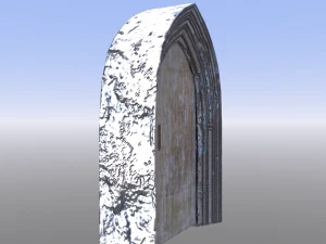 medieval door with stone frame 3D Model