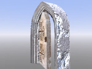 medieval door with stone frame 3D Model