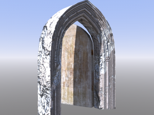 medieval door with stone frame 3D Model