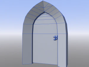 medieval door with stone frame 3D Model