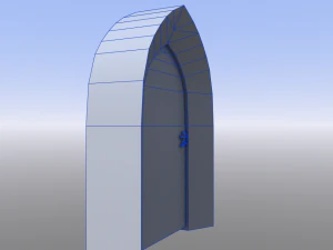 medieval door with stone frame 3D Model