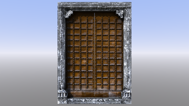 castle doors 3D Model .c4d .max .obj .3ds .fbx .stl .blend 