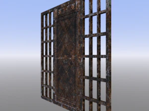 rusty gate with bars 3D Model