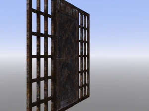 rusty gate with bars 3D Model