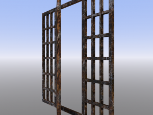 rusty gate with bars Modelo 3D