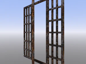 rusty gate with bars 3D Model
