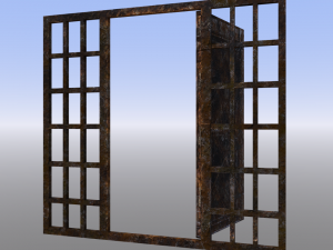 rusty gate with bars Modelo 3D