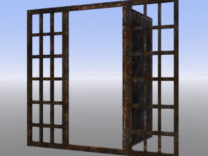 rusty gate with bars 3D Model