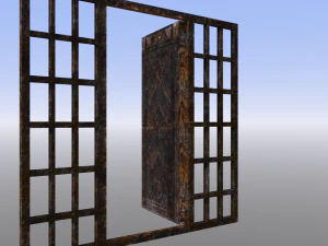 rusty gate with bars 3D Model