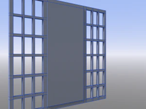 rusty gate with bars 3D Model