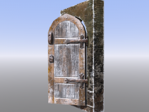 medieval dungeon door five pack Modèle 3D