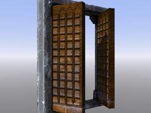 medieval dungeon door five pack Modèle 3D