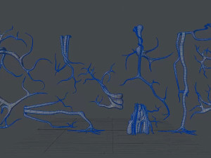 roots or vines pack low-poly Model 3D