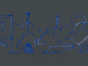 roots or vines pack low-poly Model 3D