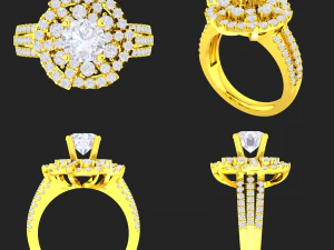 koleksi 20 cincin berlian wanita - 1 Model Cetak 3D