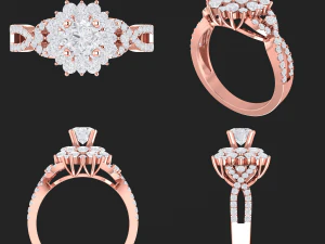 koleksi 20 cincin berlian wanita - 1 Model Cetak 3D
