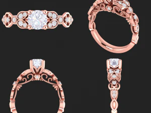 koleksi 20 cincin berlian wanita - 1 Model Cetak 3D