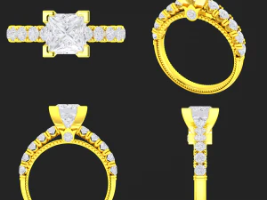 koleksi 20 cincin berlian wanita - 1 Model Cetak 3D