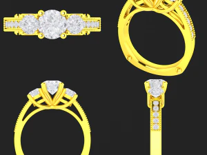 koleksi 20 cincin berlian wanita - 1 Model Cetak 3D
