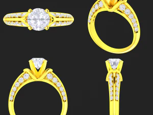 koleksi 20 cincin berlian wanita - 1 Model Cetak 3D