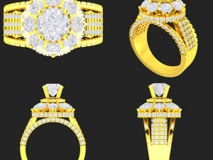 koleksi 20 cincin berlian wanita - 1 Model Cetak 3D
