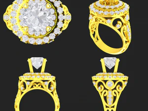 koleksi 20 cincin berlian wanita - 1 Model Cetak 3D