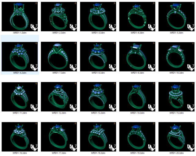 collection of 20 ladies diamond rings - 1 3Dプリントモデル .c4d .max .obj .3ds .fbx .stl .blend 