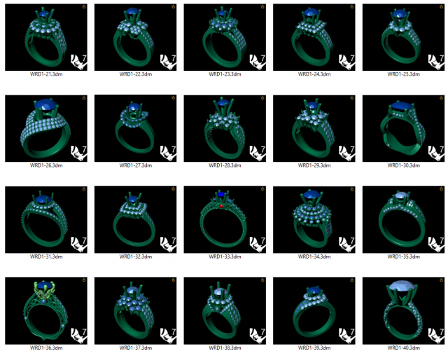 collection of 20 ladies diamond rings - 2 Modelo de Impressão 3D .c4d .max .obj .3ds .fbx .stl .blend 
