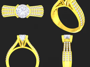 collection of 20 ladies diamond rings -3 3D Print Model