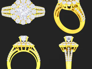 collection of 20 ladies diamond rings -3 3D Print Model
