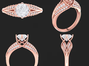 collection of 20 ladies diamond rings -3 3D Print Model