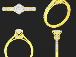 collection of 20 ladies diamond rings -3 3D Print Model