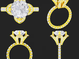 collection of 20 ladies diamond rings -3 3D Print Model