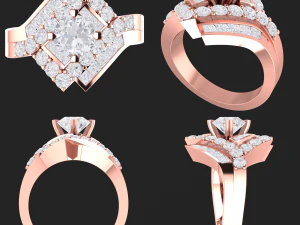 collection of 20 ladies diamond rings -3 3D Print Model